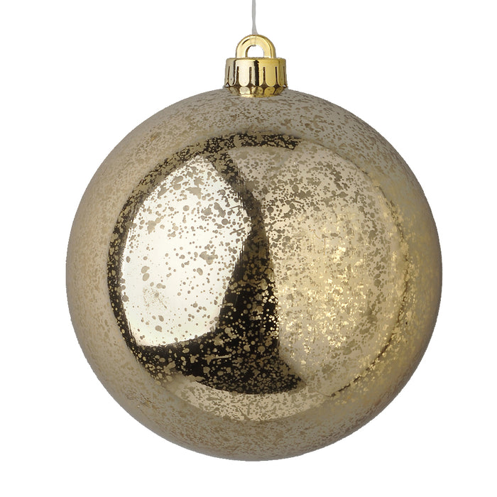 Antique Plastic Ball Ornament - Shiny Champagne Gold