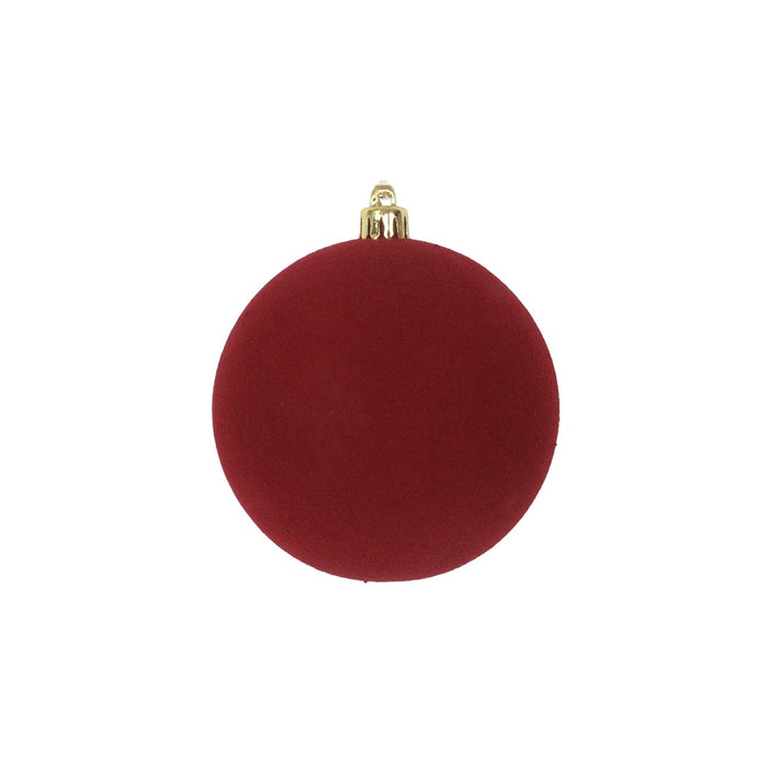 100 Mm Plastic Flocked Ball Ornament