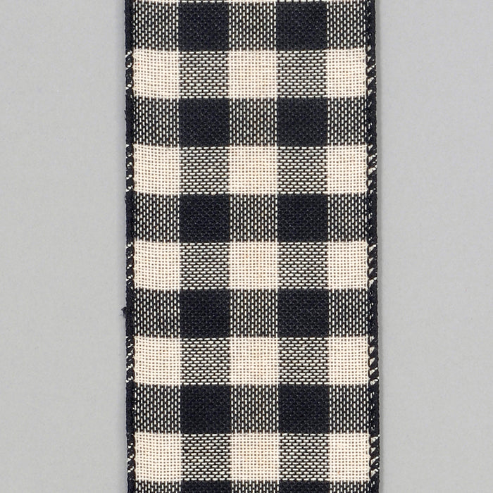 Plaid Ribbon - Black/Cream