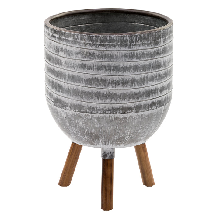 White Wash Tripod Tree Cover Pot Large