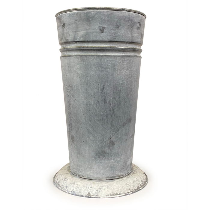 Metal Watertight Umbrella Planter - Antique Grey Wash