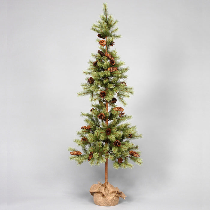 Pine Topiary Tree w/Lacquered Pinecones/Burlap Base