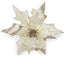 22" Velvet Sequins Poinsettia w/Glitter Edge - Champagne