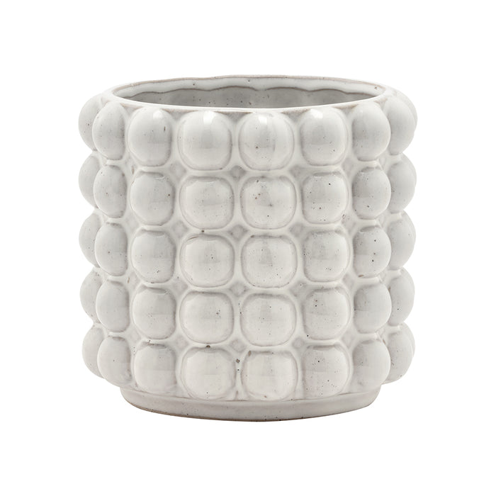 5" White Hobnail Pot
