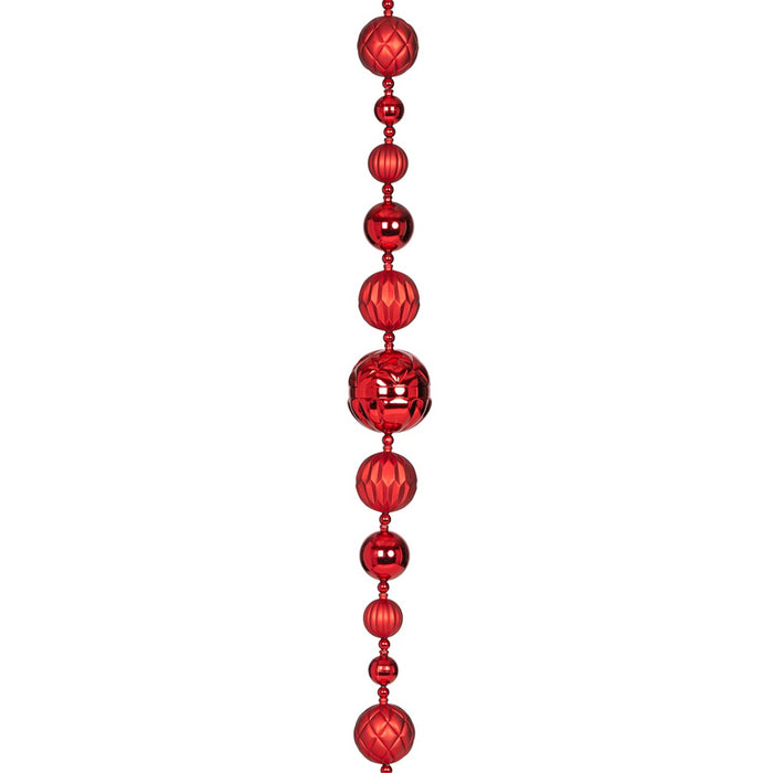 72 in Plastic Mixed Ball Garland - Red