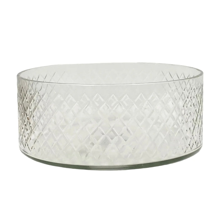 8.5" Cross Etched Cut Bowl