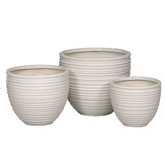 Round Horizontal Scored Fiber Clay Pot