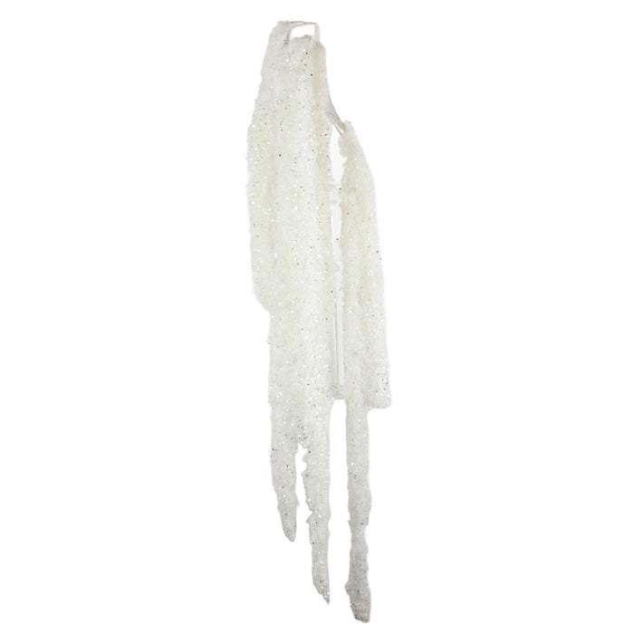 59 in Snow Amaranthus Hanging Branch - White/Iridescent