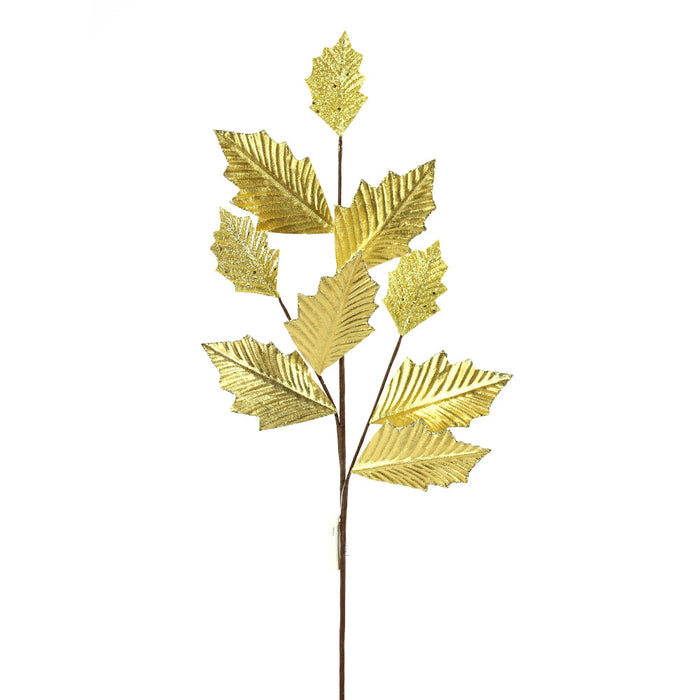 28 in Metallic Leaf Spray - Gold