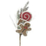 27" Gingerbread Spray - Brown/White/Red