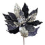 28" Poinsettia Beaded Stem - Licorice/Platinum
