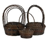 Dark brown baskets, set