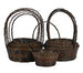 Dark brown baskets, set