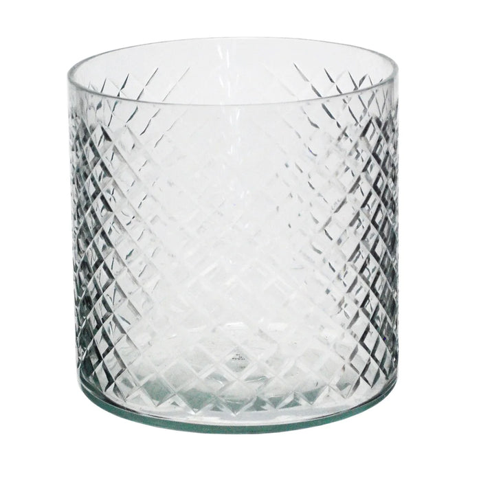 8" Cross Etched Cut Cylinder
