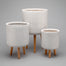 Large Fibre Clay Dimpled Pot w/Legs