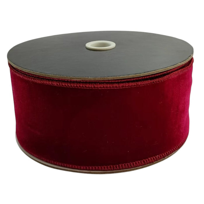 2.5 in Premier Velvet Ribbon - Burgundy