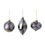 3" Glass Ornaments - Green/Silver