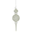 7.75 in Glass Beads Finial Ornament - Platinum