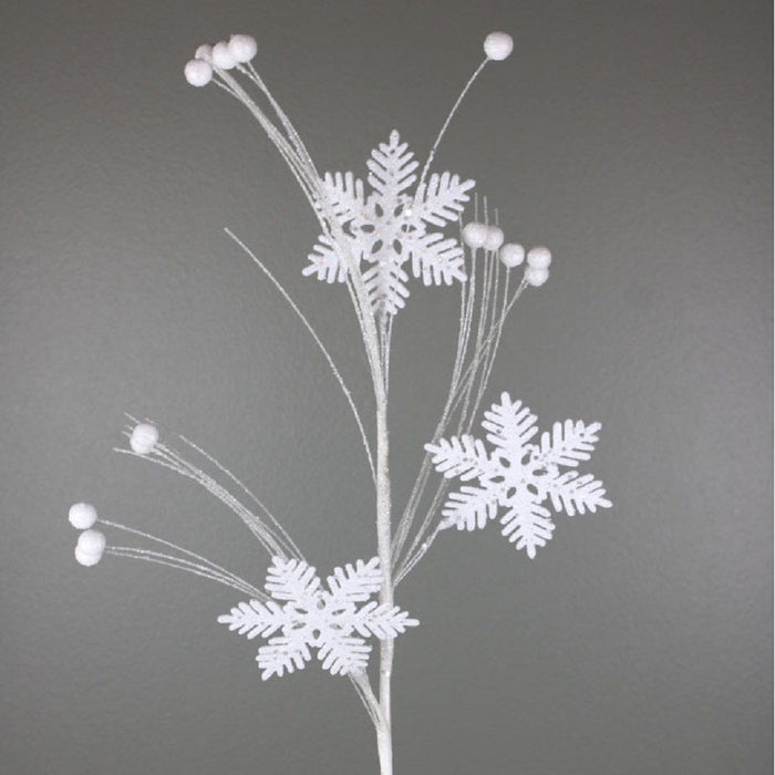 24 in Glitter Snowflake Spray - White