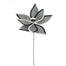 20 in Check Poinsettia Stem - Black/White