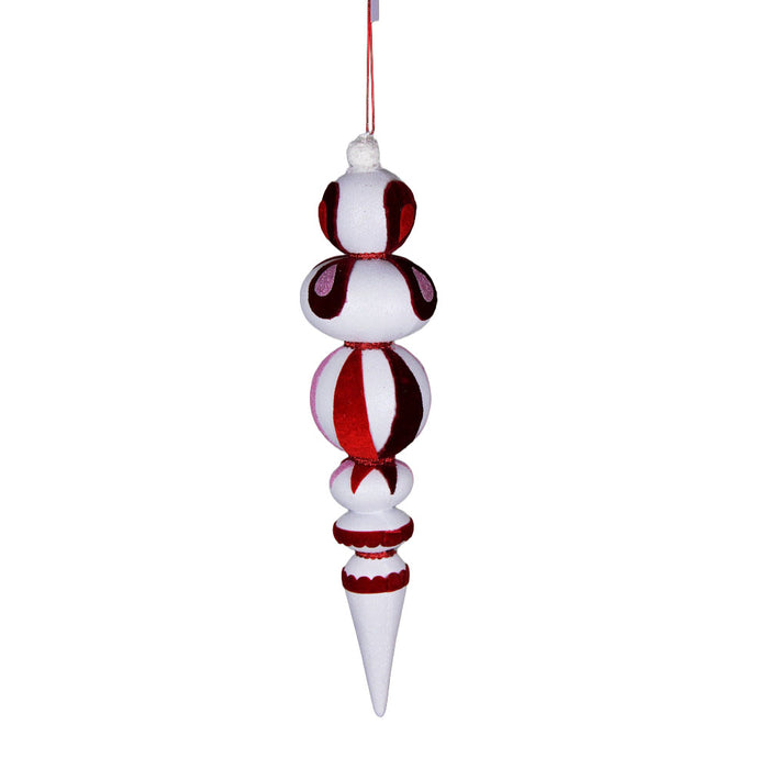 15 in Christmas Drop Ornament - Red/White/Pink
