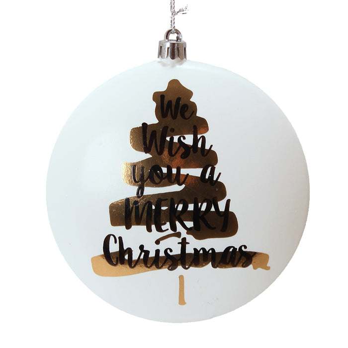 5 In Merry Christmas Ornament - Gold/Ivory/Black