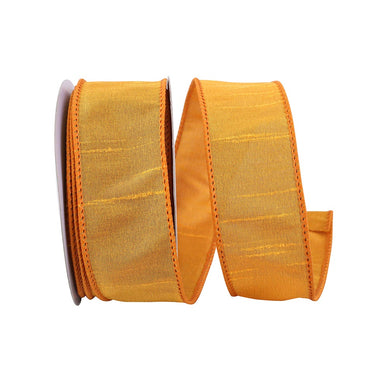 1 1/2 in Dupioni Supreme Wired Edge Ribbon - Yellow/Gold
