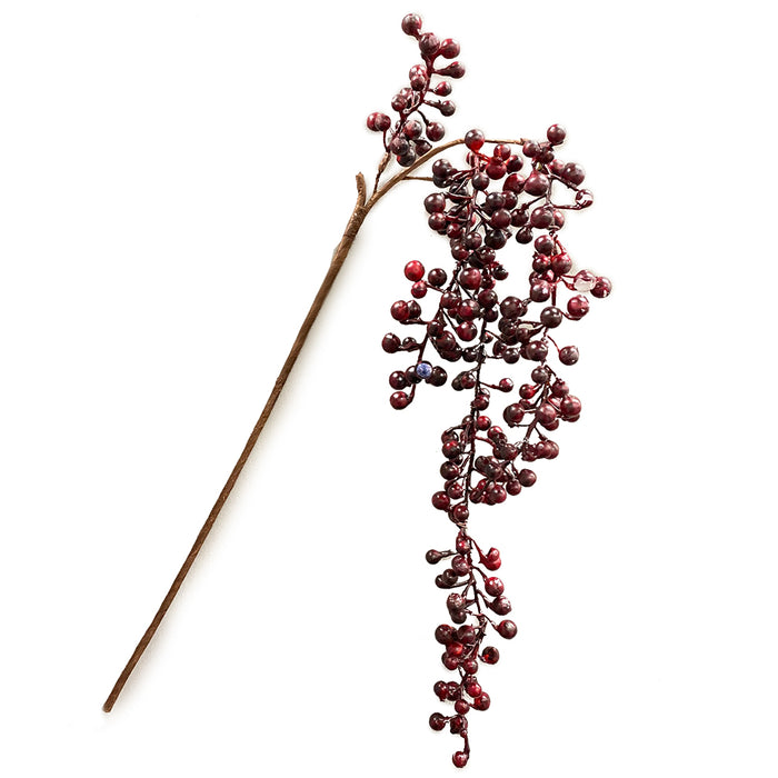31" Hanging Indoor Berry Spray - Burgundy