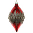 6" Glitter Pearl Band Finial - Red/Gold