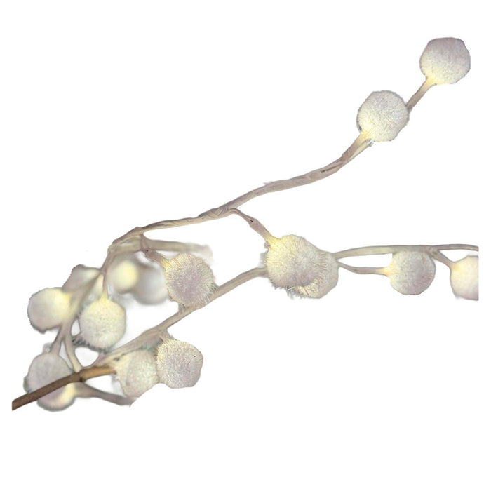 6 Ft Snow Ball Garland LED - White
