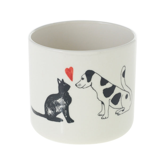 Unlikely Friends Pot - Dog & Cat