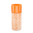 8" Dolomite Chevron Cylinder Vase Orange
