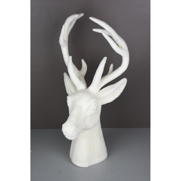19.25 in Deer Head Tabletop - White