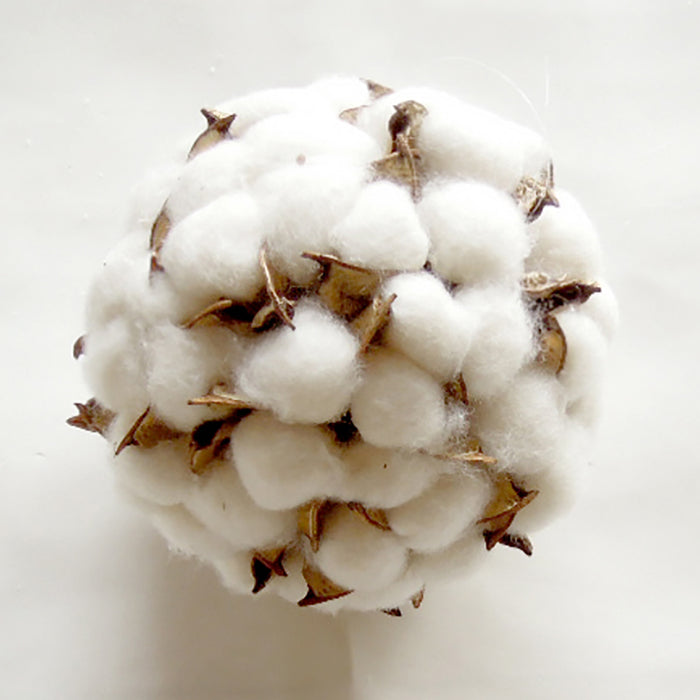 5" Cotton Ball Ornament - White/Natural