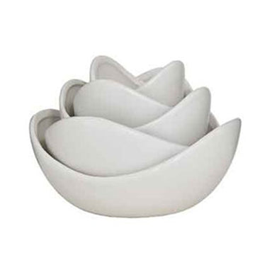 Stoneware Blossom Pots - White (Set of 5)