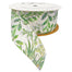 #9 Tropical Leaves Ribbon - White