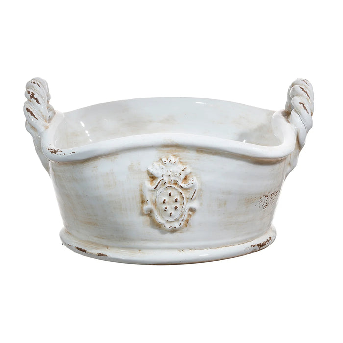 12" Rutherford Basket - Antique White