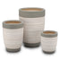 Ceramic Tall Round Outdoor Pot w/Vertical Lines