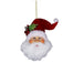 8 in Santa Head Ornament - Red/White