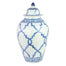 22" Ceramic Jar - Blue/White