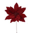 22 in Giant Velvet Poinsettia Stem - Deep Red