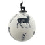 100mm Hand-Blown Bauble Ornament w/Deer & Hawk - White