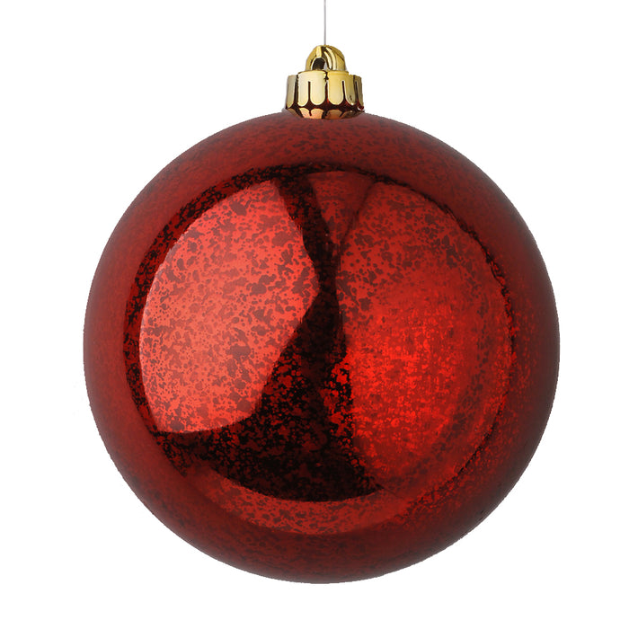 Antique Plastic Ball Ornament w/Cap Hanger - Shiny Red
