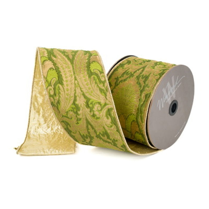 4 in Ribbon - Green/Gold