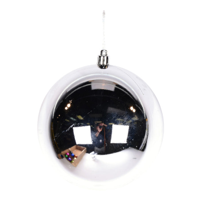 200 mm Plastic Ball Ornament - Silver