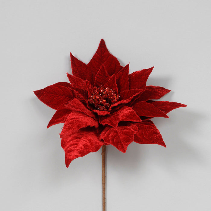 24" Velvet Poinsettia - Mica & Glitter