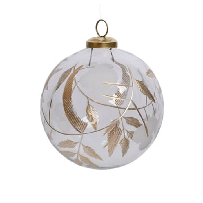 120 Mm Handcrafted Glass Ornaments - Gold/Clear