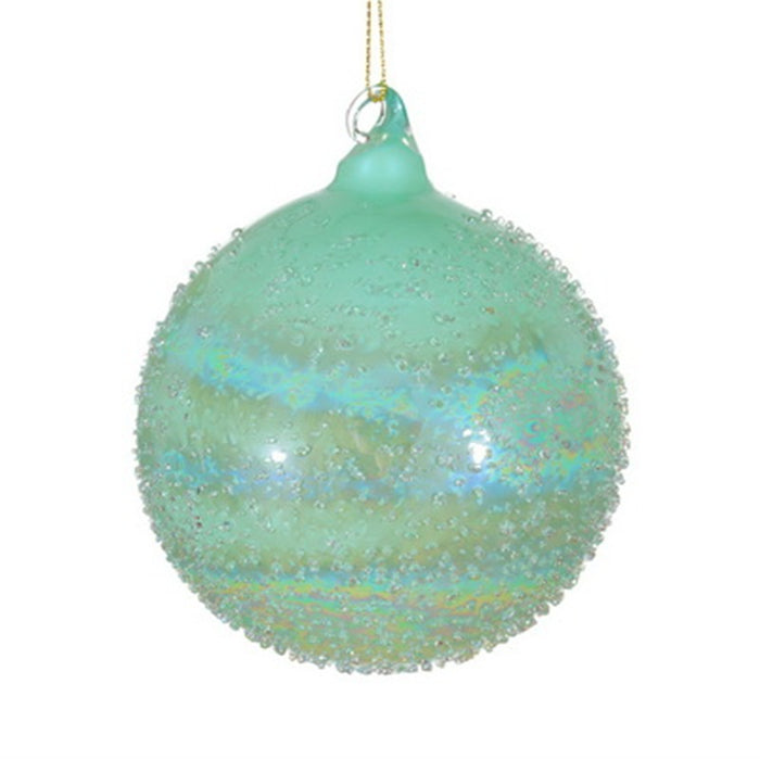 100 Mm Glass Beaded Ball - Light Green