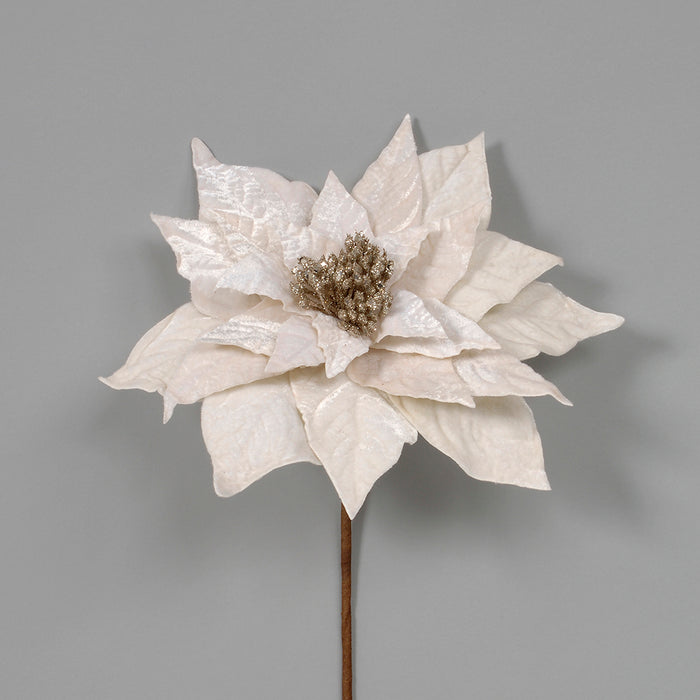 24" Velvet Poinsettia - Mica & Glitter