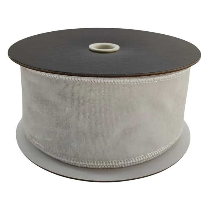 2.5 in Premier Velvet Ribbon - White